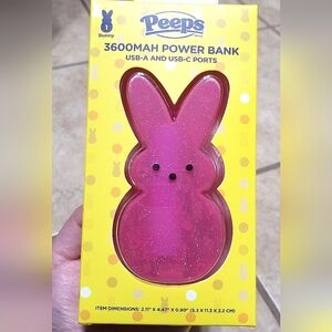 Peeps Pink 3600 MAH Power Bank With USB-A & USB-C Ports